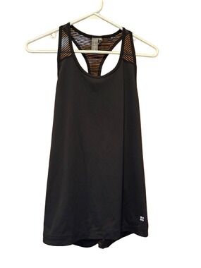 Sweaty Betty Black Racerback Workout Tank Top with Mesh Back Panel Size Small